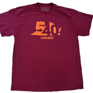 Virginia Tech Hokies 540 T-Shirt Mens XL Maroon Orange Short Sleeve Virginia